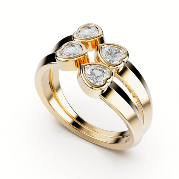 4 hearts diamond ring - Image 3
