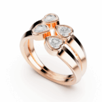 4 hearts diamond ring