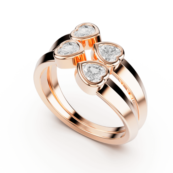4 hearts diamond ring