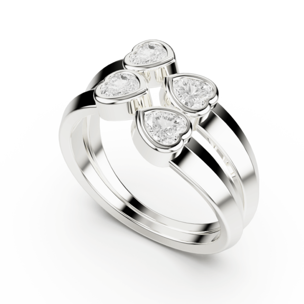 4 hearts diamond ring - Image 2