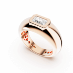 asscher diamond bomb ring