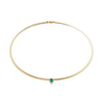 flexible gold with green emerald necklace