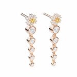 sun flower with falling diamond