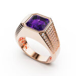 half diamond half multi gold ring