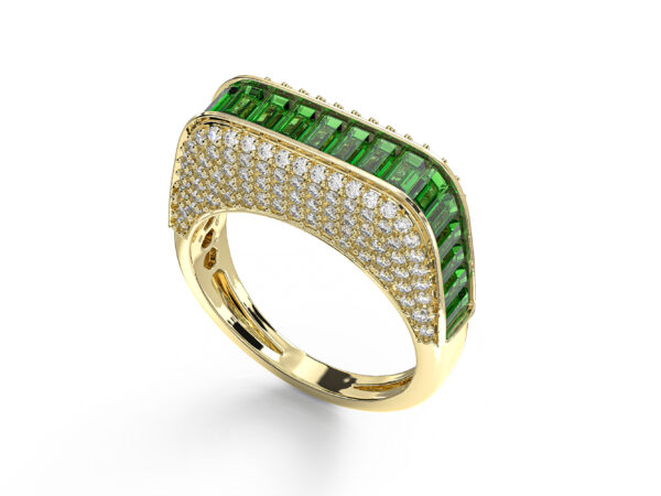 A ring of inlaid rectangles with diamond