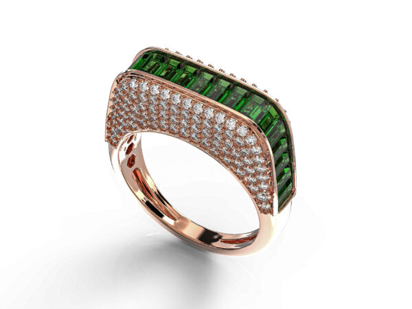 A ring of inlaid rectangles with diamond - Image 3