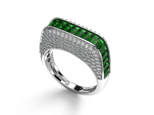 A ring of inlaid rectangles with diamond - Image 2