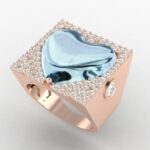 Bomb turquoise heart ring