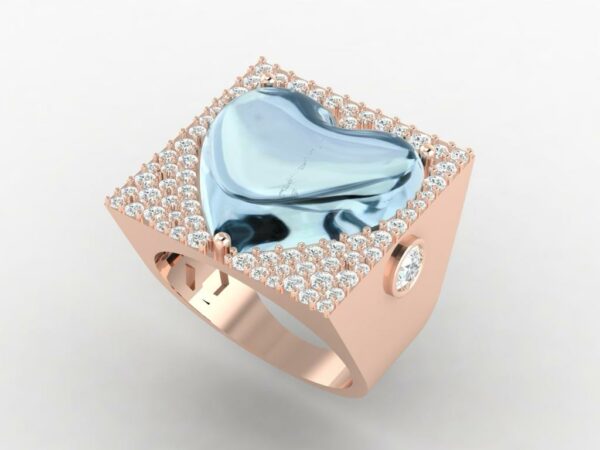 Bomb turquoise heart ring