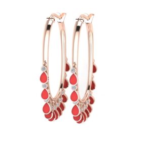 Earring with color drops