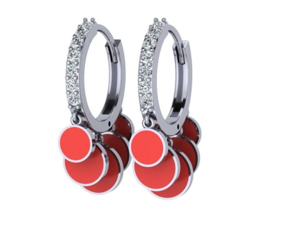 Email earring with diamonds - Image 3