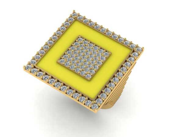 Medium square inside a square diamond ring - Image 15