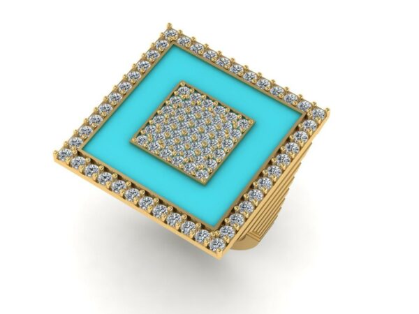 Medium square inside a square diamond ring - Image 6