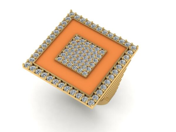 Medium square inside a square diamond ring - Image 12