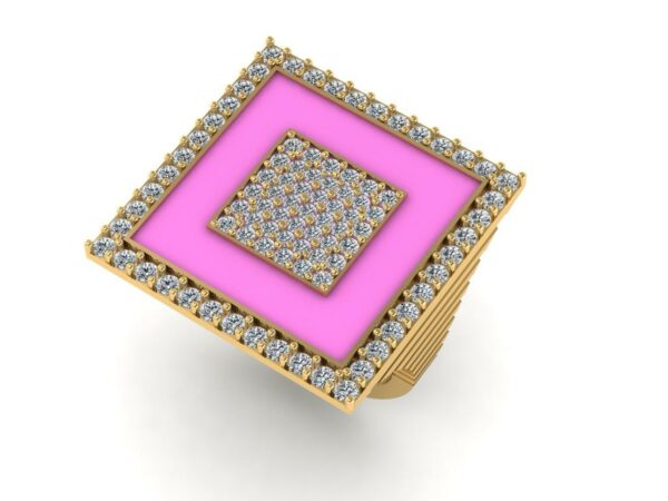 Medium square inside a square diamond ring - Image 8