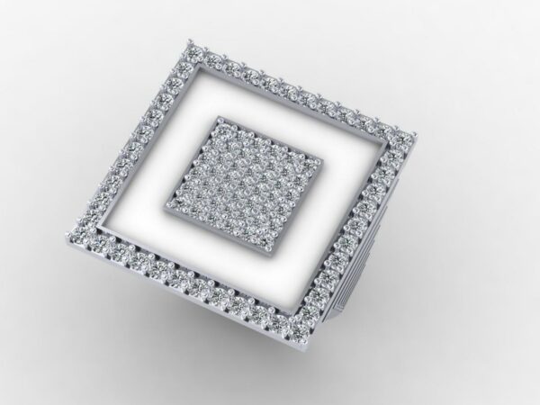 Medium square inside a square diamond ring - Image 2