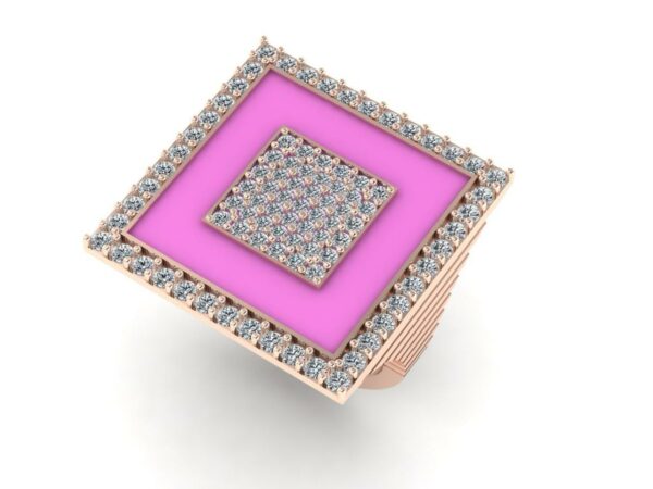 Medium square inside a square diamond ring - Image 9