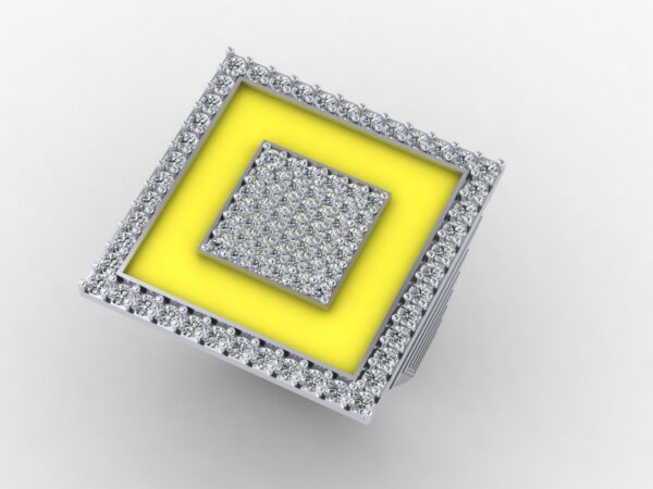 Medium square inside a square diamond ring - Image 14