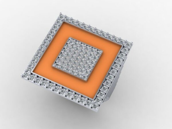Medium square inside a square diamond ring - Image 11