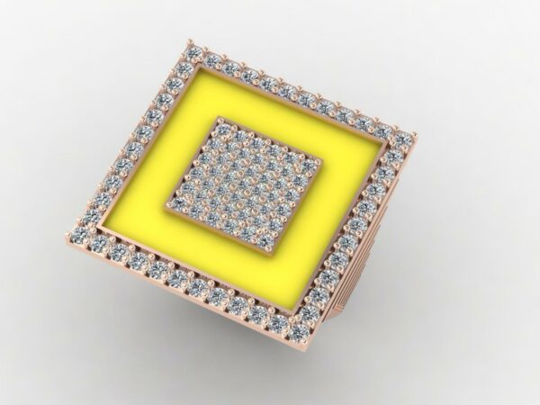 Medium square inside a square diamond ring - Image 13