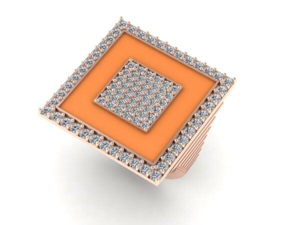 Medium square inside a square diamond ring - Image 10