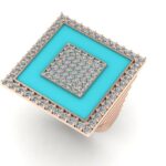 Big Square inside a square diamond ring