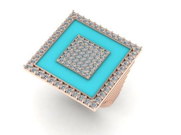 Medium square inside a square diamond ring - Image 4