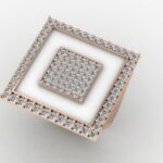 Medium square inside a square diamond ring