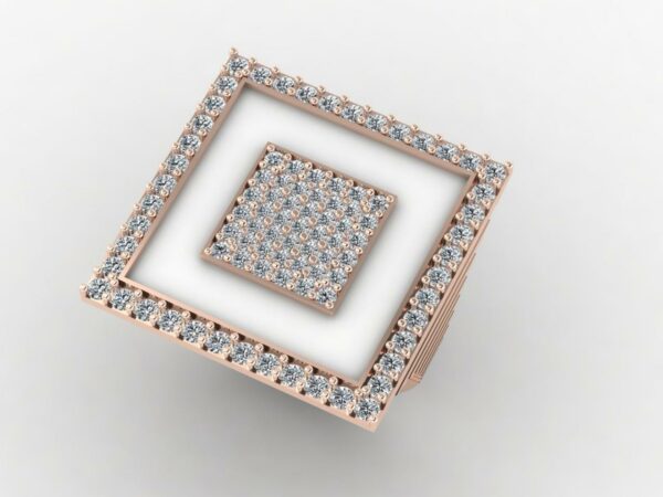 Medium square inside a square diamond ring