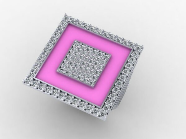 Medium square inside a square diamond ring - Image 7