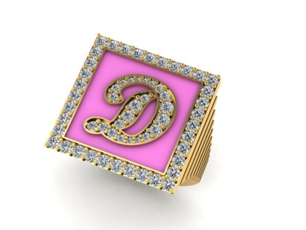 Square full diamond ring  Medium size - Image 4