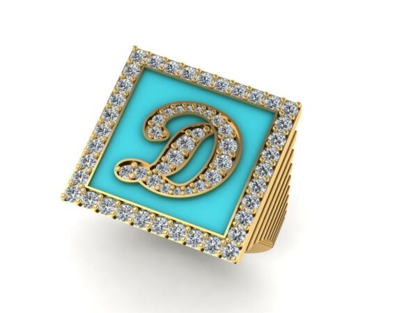 Square full diamond ring  Medium size - Image 15