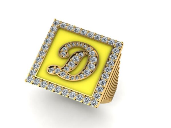 Square full diamond ring  Medium size - Image 16