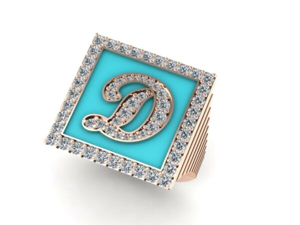 Square full diamond ring  Medium size - Image 13