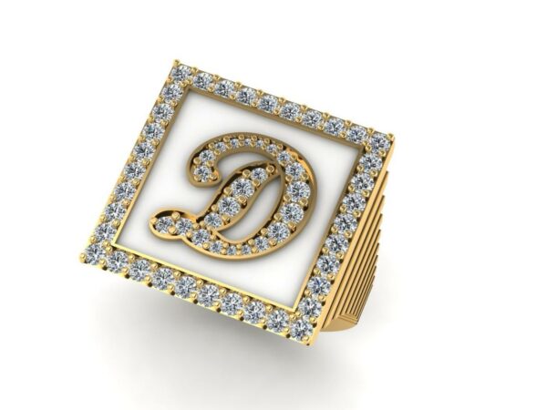 Square full diamond ring  Medium size - Image 8