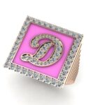 Square full diamond ring  Big size