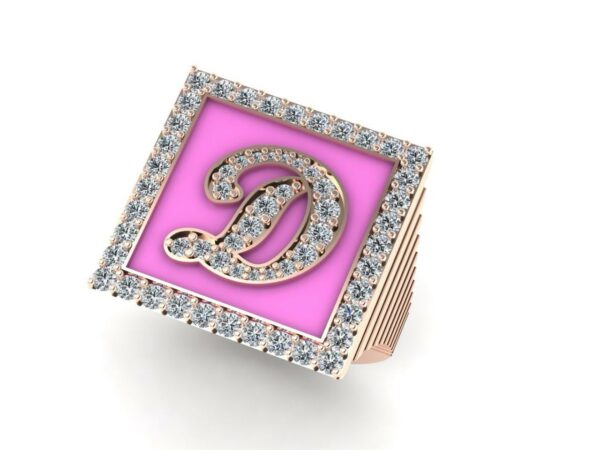 Square full diamond ring  Medium size