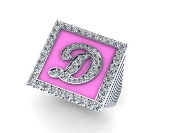 Square full diamond ring  Medium size - Image 3
