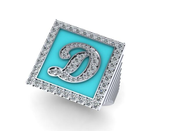 Square full diamond ring  Medium size - Image 14