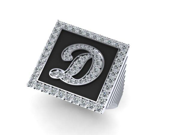 Square full diamond ring  Medium size - Image 10