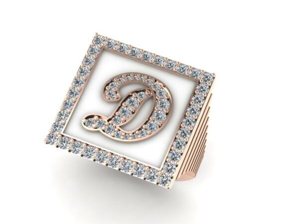 Square full diamond ring  Medium size - Image 7