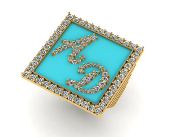 2 letters full diamonds big ring - Image 5