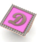 Square big gold letter