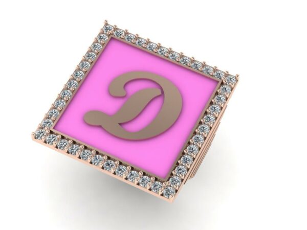 Square big gold letter