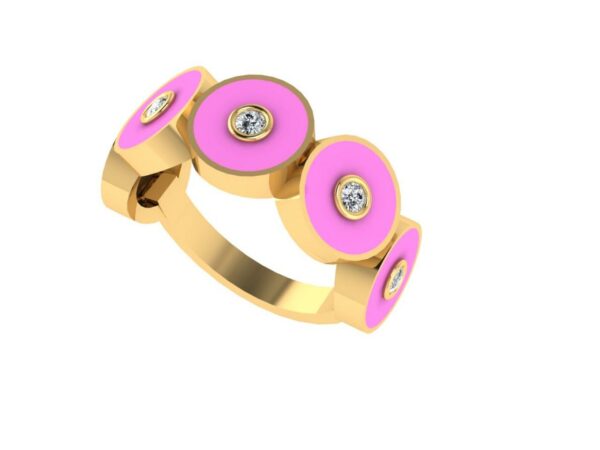 Circle ring with diamond - Image 9