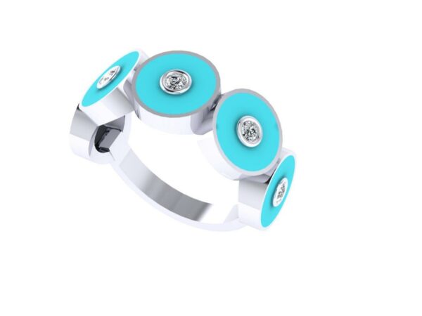 Circle ring with diamond - Image 4