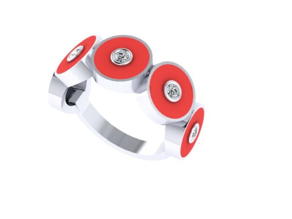 Circle ring with diamond - Image 3
