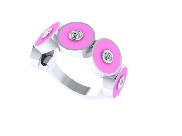 Circle ring with diamond - Image 2