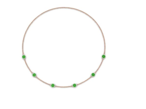 Half circle necklace with enamel