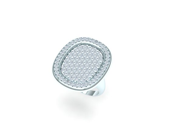 Special shape ring with 1 row of diamonds - Image 3